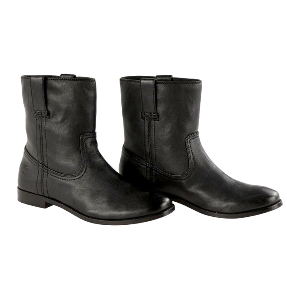 Frye Anna Leather Shortie Black Cute Casual Boot - Picture 14 of 16